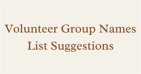 community service name ideas tagalog|239+ Volunteer Group Names & Community Service Group Names.
